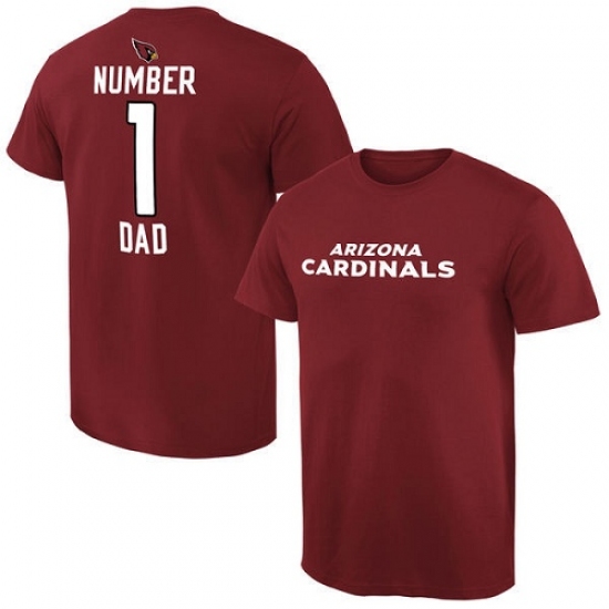 NFL Men Arizona Cardinals Pro Line Cardinal Number 1 Dad T-Shirt - Ujersey