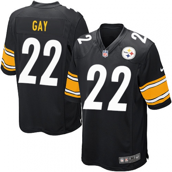 Men's Nike Pittsburgh Steelers #22 William Gay Game Black Team Color NFL Jersey - Ujersey
