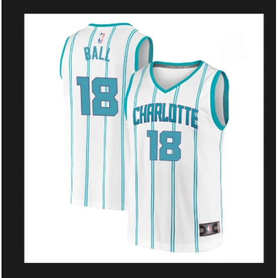 Men's Charlotte Hornets #18 LaMelo Ball White Association Edition Stitched Basketball Jersey - Ujersey