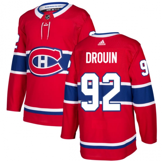 Men's Adidas Montreal Canadiens #92 Jonathan Drouin Authentic Red Home NHL Jersey - Ujersey