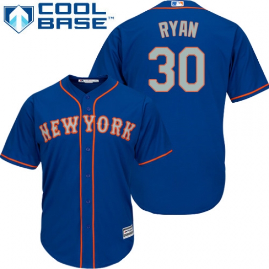Men's Majestic New York Mets #30 Nolan Ryan Replica Royal Blue Alternate Road Cool Base MLB Jersey - Ujersey