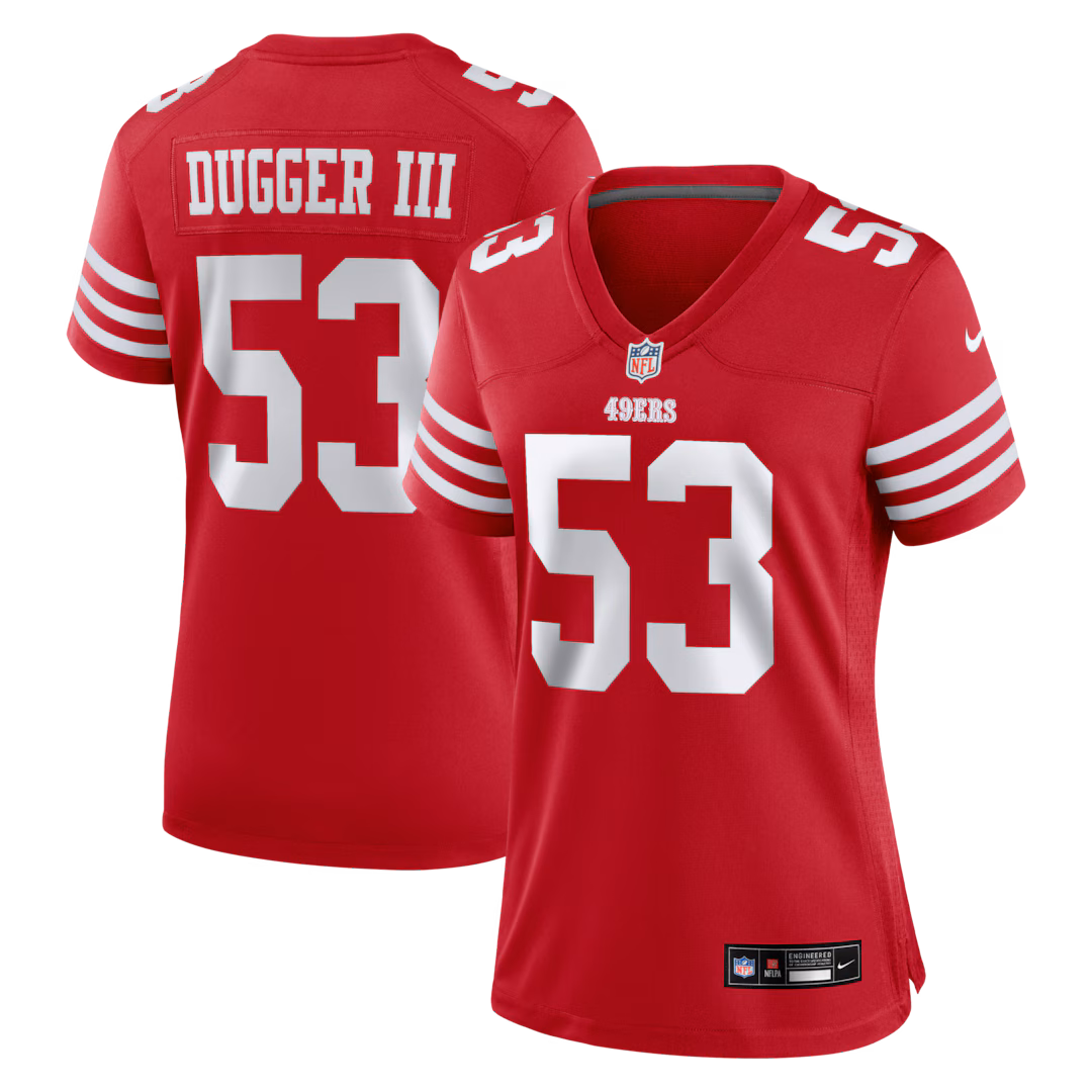 Women's San Francisco 49ers Jaden Dugger Nike Scarlet Team Game Jersey