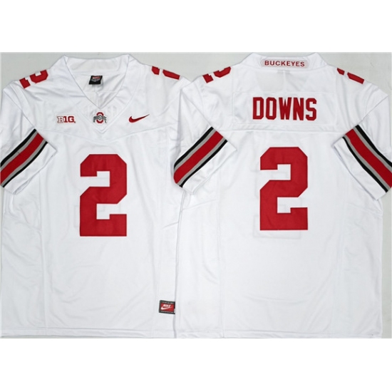 Men's Ohio State Buckeyes #2 Caleb Downs White 2025 F.U.S.E. Limited Stitched Jersey - Ujersey