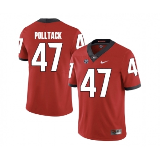 Georgia Bulldogs 47 David Pollack Red College Football Jersey - Ujersey