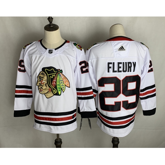 Men's Chicago Blackhawks #29 Marc-André Fleury Fanatics Branded White Home Premier Breakaway Player Jersey