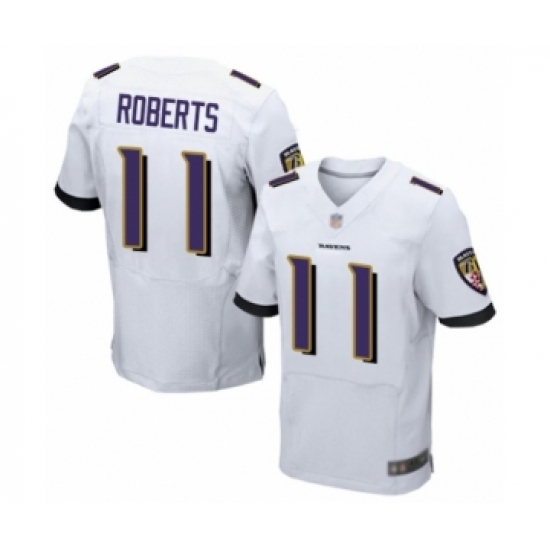 Men's Baltimore Ravens #11 Seth Roberts Elite White Football Jersey - Ujersey