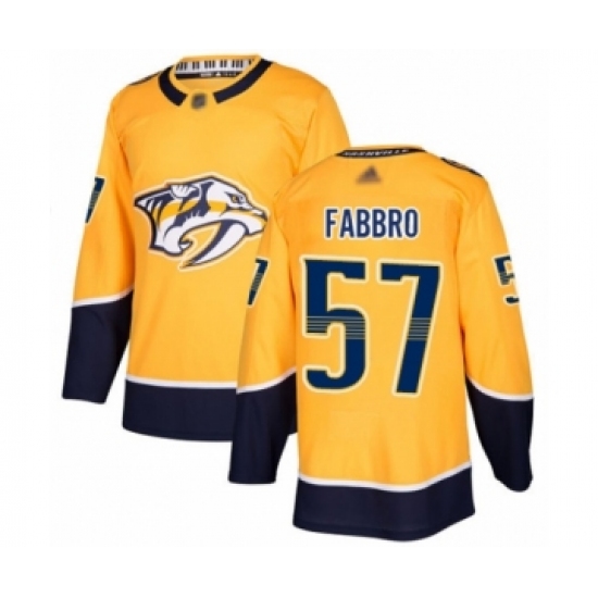 Youth Nashville Predators #57 Dante Fabbro Authentic Gold Home Hockey Jersey - Ujersey