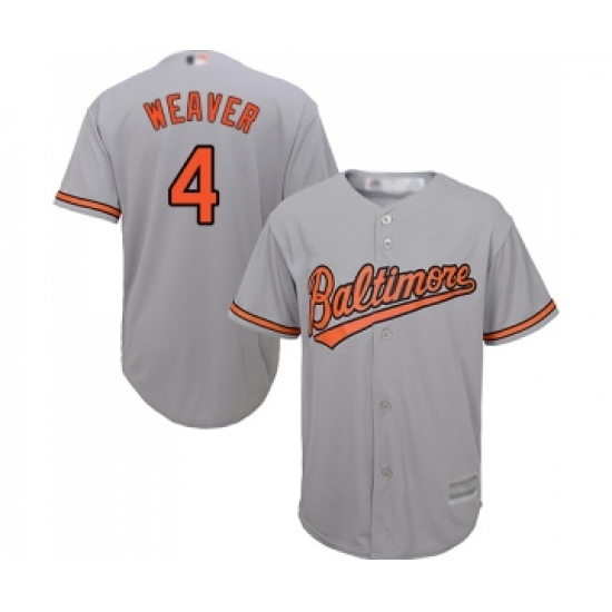 Men's Baltimore Orioles #4 Earl Weaver Replica Grey Road Cool Base Baseball Jersey - Ujersey
