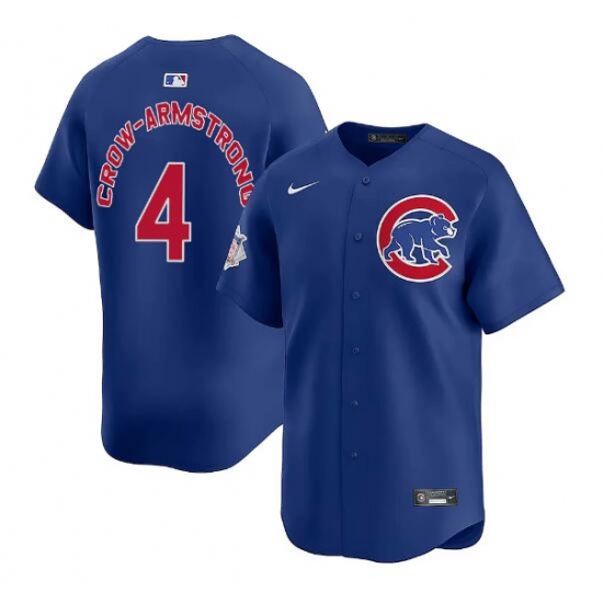 Men's Chicago Cubs #4 Pete Crow-Armstrong Royal Limited Stitched Baseball Jersey - Ujersey