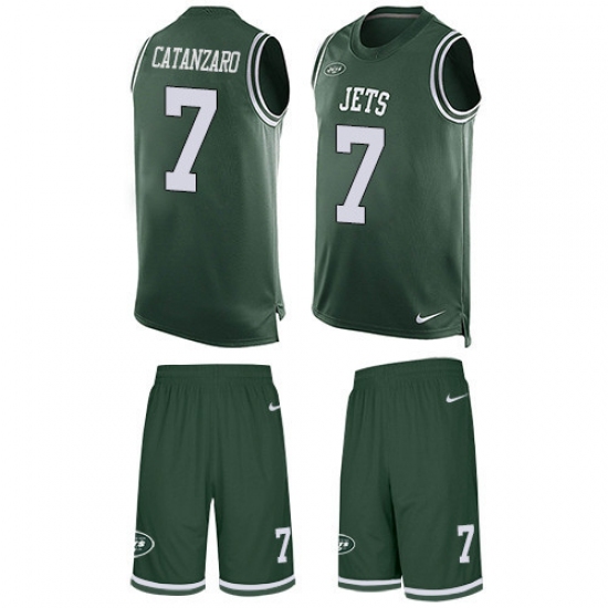 Men's Nike New York Jets #7 Chandler Catanzaro Limited Green Tank Top Suit NFL Jersey - Ujersey