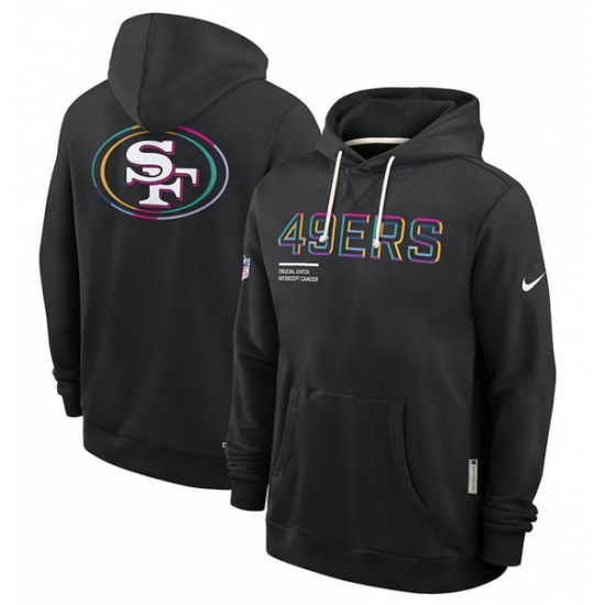 Men's San Francisco 49ers Black 2025 Crucial Catch Dri-FIT Hoodie - Ujersey