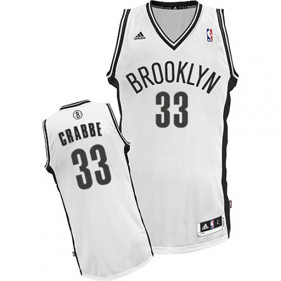 Men's Adidas Brooklyn Nets #33 Allen Crabbe Swingman White Home NBA Jersey - Ujersey