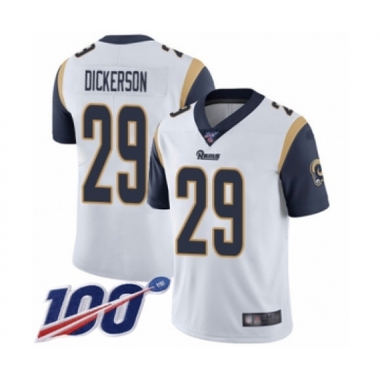 Men's Los Angeles Rams #29 Eric Dickerson White Vapor Untouchable Limited Player 100th Season Football Jersey - Ujersey