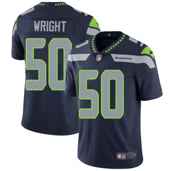 Men's Nike Seattle Seahawks #50 K.J. Wright Steel Blue Team Color Vapor Untouchable Limited Player NFL Jersey - Ujersey