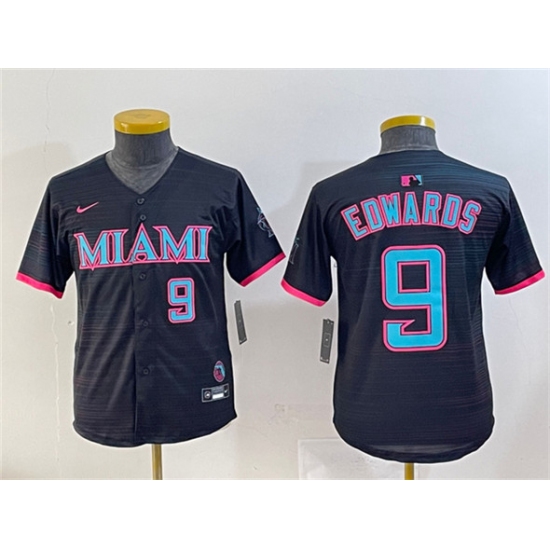 Youth Miami Marlins #9 Xavier Edwards Black 2025 City Connect Limited Stitched Jersey - Ujersey