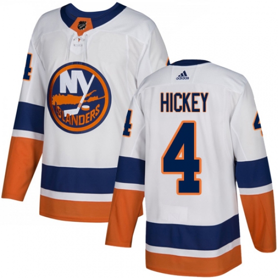Youth Adidas New York Islanders #4 Thomas Hickey Authentic White Away NHL Jersey - Ujersey