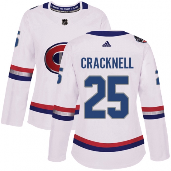 Women's Adidas Montreal Canadiens #25 Adam Cracknell Authentic White 2017 100 Classic NHL Jersey - Ujersey