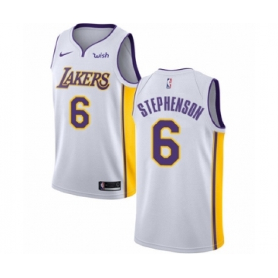 Men's Los Angeles Lakers #6 Lance Stephenson Authentic White Basketball Jersey - Association Edition - Ujersey