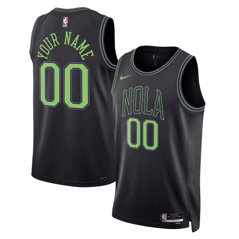 Unisex New Orleans Pelicans Nike Black 2025/26 City Edition Swingman Custom Jersey - ujerseystore