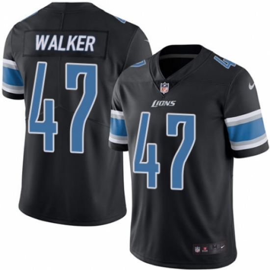 Youth Nike Detroit Lions #47 Tracy Walker Limited Black Rush Vapor Untouchable NFL Jersey - Ujersey