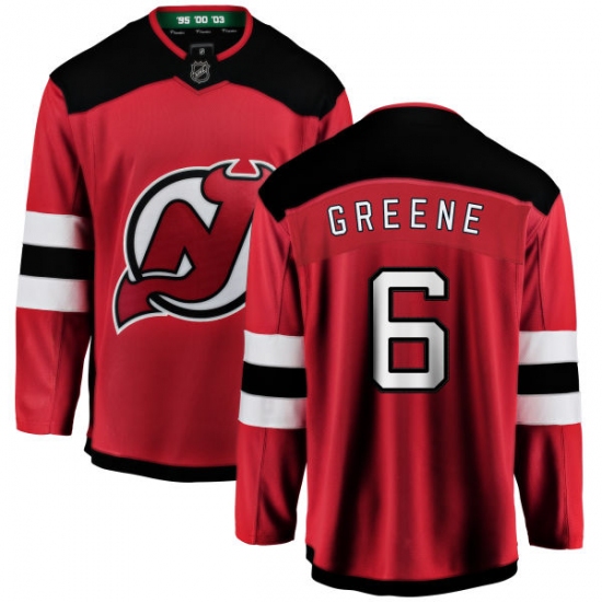 Men's New Jersey Devils #6 Andy Greene Fanatics Branded Red Home Breakaway NHL Jersey - Ujersey