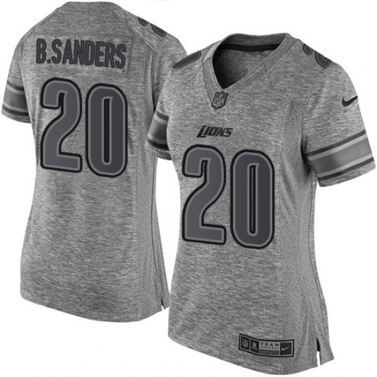 Women's Nike Detroit Lions #20 Barry Sanders Limited Gray Gridiron NFL Jersey - Ujersey