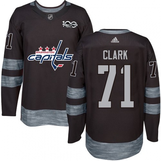Men's Adidas Washington Capitals #71 Kody Clark Authentic Black 1917-2017 100th Anniversary NHL Jersey - Ujersey