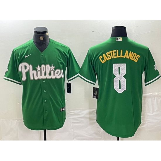 Men's Philadelphia Phillies #8 Nick Castellanos Green 2024 City Connect Stitched Jersey - Ujersey