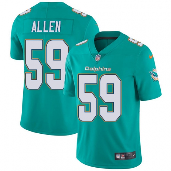 Men's Nike Miami Dolphins #59 Chase Allen Aqua Green Team Color Vapor Untouchable Limited Player NFL Jersey - Ujersey