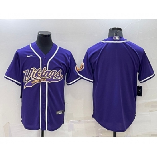 Men's Minnesota Vikings Blank Purple Stitched MLB Cool Base Nike Baseball Jersey - Ujersey