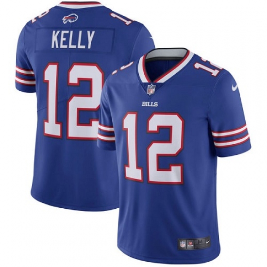 Men's Nike Buffalo Bills #12 Jim Kelly Royal Blue Team Color Vapor Untouchable Limited Player NFL Jersey - Ujersey