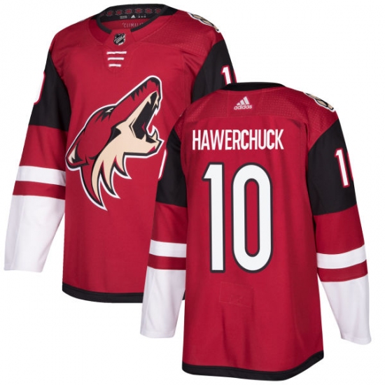Men's Adidas Arizona Coyotes #10 Dale Hawerchuck Authentic Burgundy Red Home NHL Jersey - Ujersey