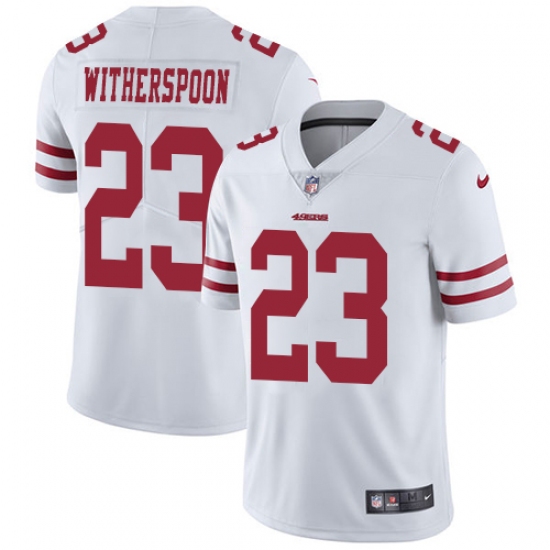 Men's Nike San Francisco 49ers #23 Ahkello Witherspoon White Vapor Untouchable Limited Player NFL Jersey - Ujersey