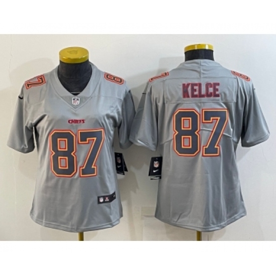 Women's Kansas City Chiefs #87 Travis Kelce Patrick Mahomes Atmosphere Fashion Stitched Jersey - Ujersey