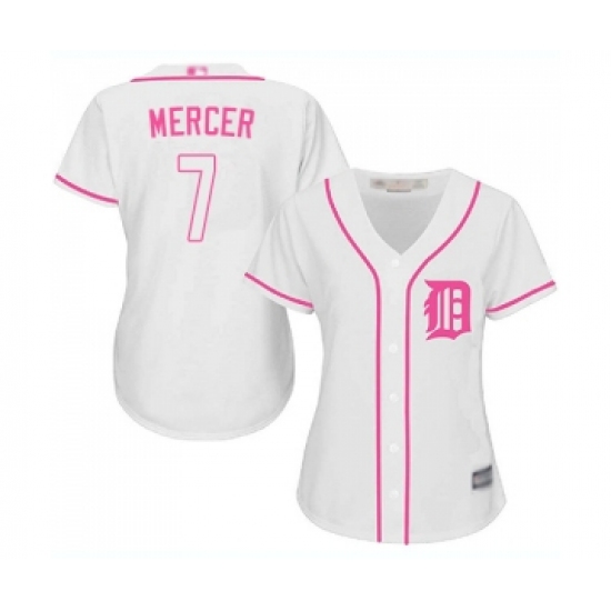 Women's Detroit Tigers #7 Jordy Mercer Replica White Fashion Cool Base Baseball Jersey - Ujersey