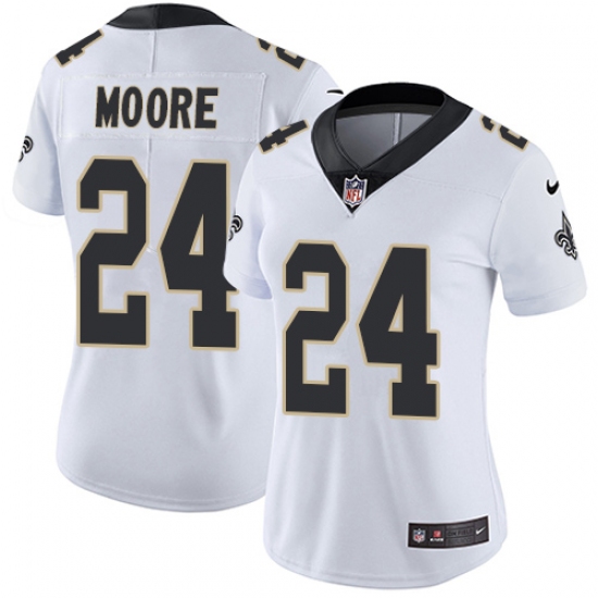Women's Nike New Orleans Saints #24 Sterling Moore White Vapor Untouchable Limited Player NFL Jersey - Ujersey