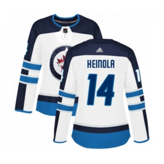 Women's Winnipeg Jets #14 Ville Heinola Authentic White Away Hockey Jersey - Ujersey