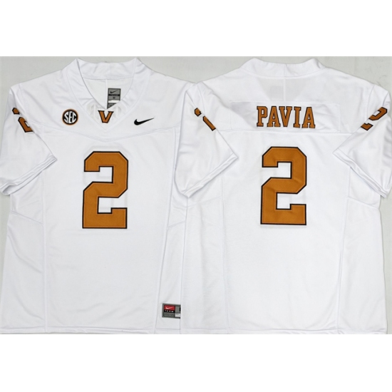 Men's Vanderbilt Commodores #2 Diego Pavia White 2025 F.U.S.E. Vapor Limited Stitched Football Jersey - Ujersey