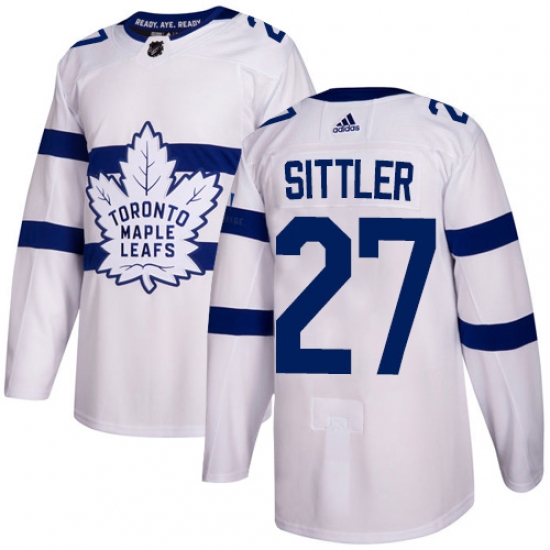 Men's Adidas Toronto Maple Leafs #27 Darryl Sittler Authentic White 2018 Stadium Series NHL Jersey - Ujersey