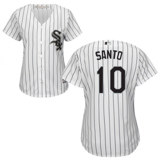 Women's Majestic Chicago White Sox #10 Ron Santo Authentic White Home Cool Base MLB Jersey - Ujersey