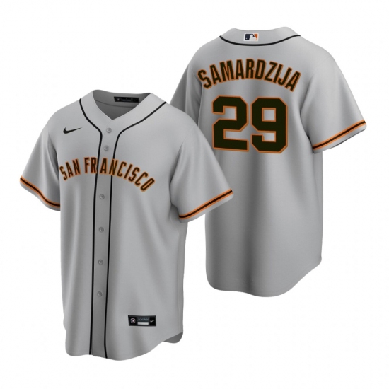 Men's Nike San Francisco Giants #29 Jeff Samardzija Gray Road Stitched Baseball Jersey - Ujersey