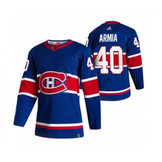 Men's Montreal Canadiens #40 Joel Armia Blue 2020-21 Reverse Retro Alternate Hockey Jersey - Ujersey