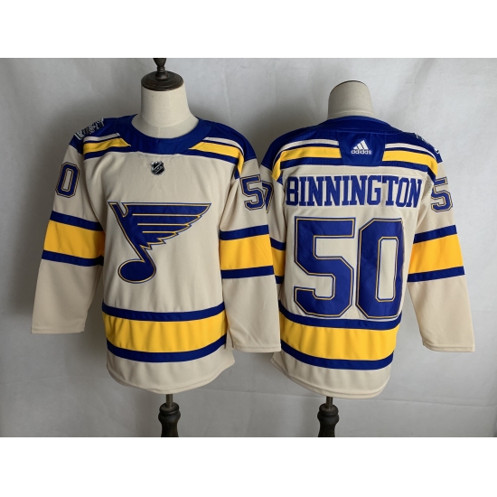 Men's St. Louis Blues #50 Jordan Binnington Cream 2022 Winter Classic Authentic Player Jersey - Ujersey