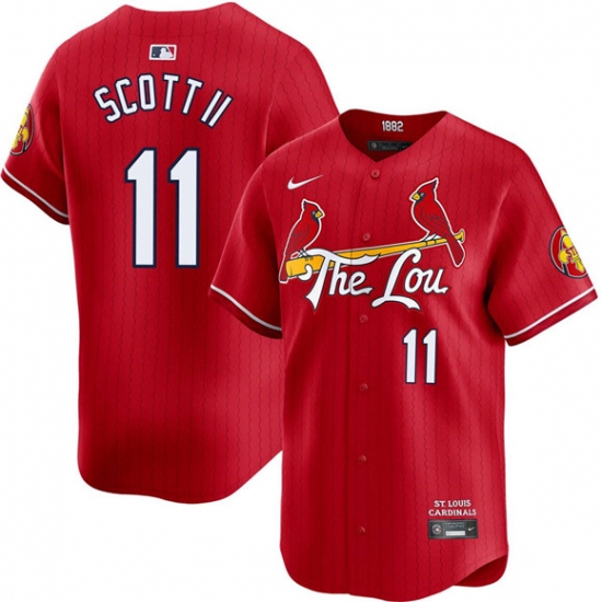 Men's St. Louis Cardinals #11 Victor Scott II Red City Connect Limited Stitched Baseball Jersey - Ujersey
