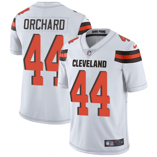 Men's Nike Cleveland Browns #44 Nate Orchard White Vapor Untouchable Limited Player NFL Jersey - Ujersey