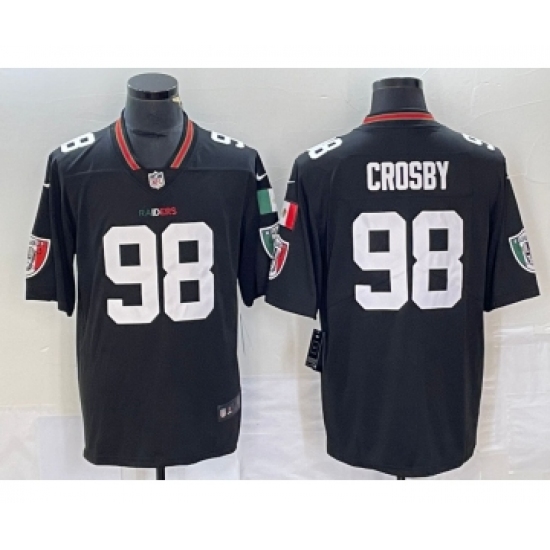 Men's Las Vegas Raiders #98 Maxx Crosby Black Mexico Vapor Stitched Jersey - Ujersey