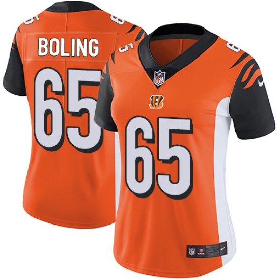 Women's Nike Cincinnati Bengals #65 Clint Boling Vapor Untouchable Limited Orange Alternate NFL Jersey