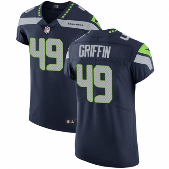 Men's Nike Seattle Seahawks #49 Shaquem Griffin Navy Blue Team Color Vapor Untouchable Elite Player NFL Jersey - Ujersey