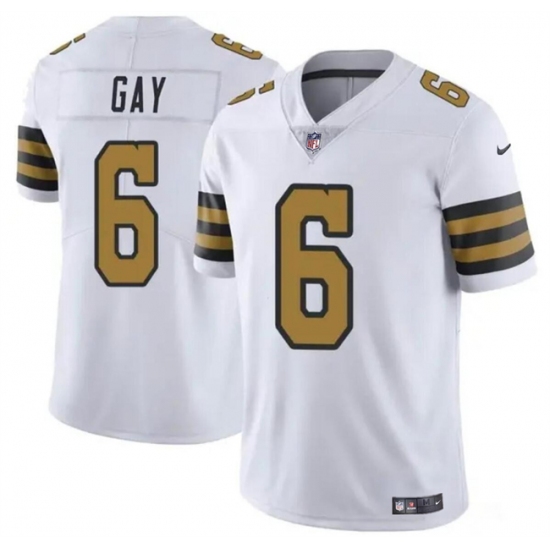 Men's New Orleans Saints #6 Willie Gay White Color Rush Limited Football Stitched Jersey - Ujersey