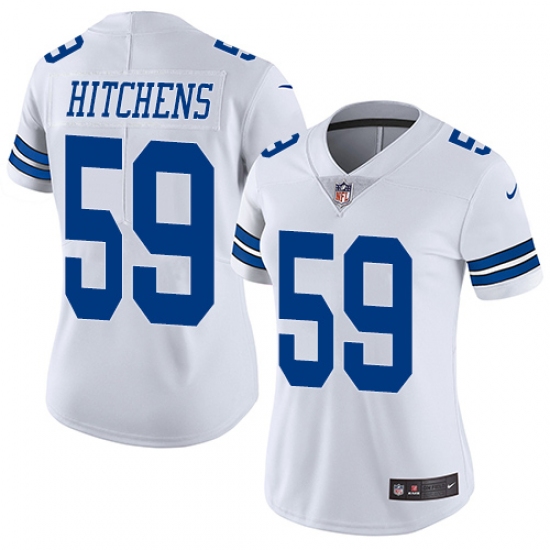 Women's Nike Dallas Cowboys #59 Anthony Hitchens White Vapor Untouchable Limited Player NFL Jersey - Ujersey